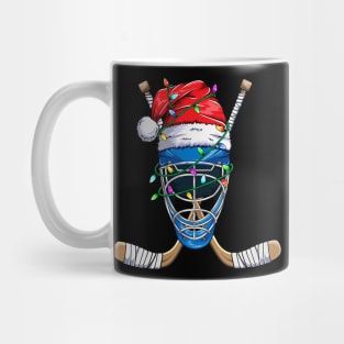 Santa Sports Christmas Hockey Player Mug